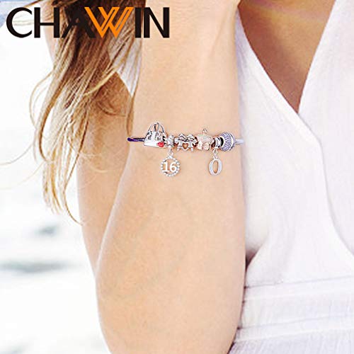 16 Number Bracelet Charms,925 Sterling Silver Pendants Beads Fit Pandora Charm Bracelets, Necklace, And European Snake Chain, Dangling Dangle Charm For Birthday Number 16Th/ 16 Years/16St #TOP5