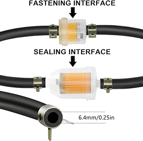 1/4 Inch Id Fuel Line, 10 Feet Gas Fuel Hose And Clamps For Kawasaki Kohler Briggs & Stratton John Deere Craftsman Riding Lawn Mower Tractor Generator Mini Bike Atv Motorcycle Snow Blowers Engines #TOP1