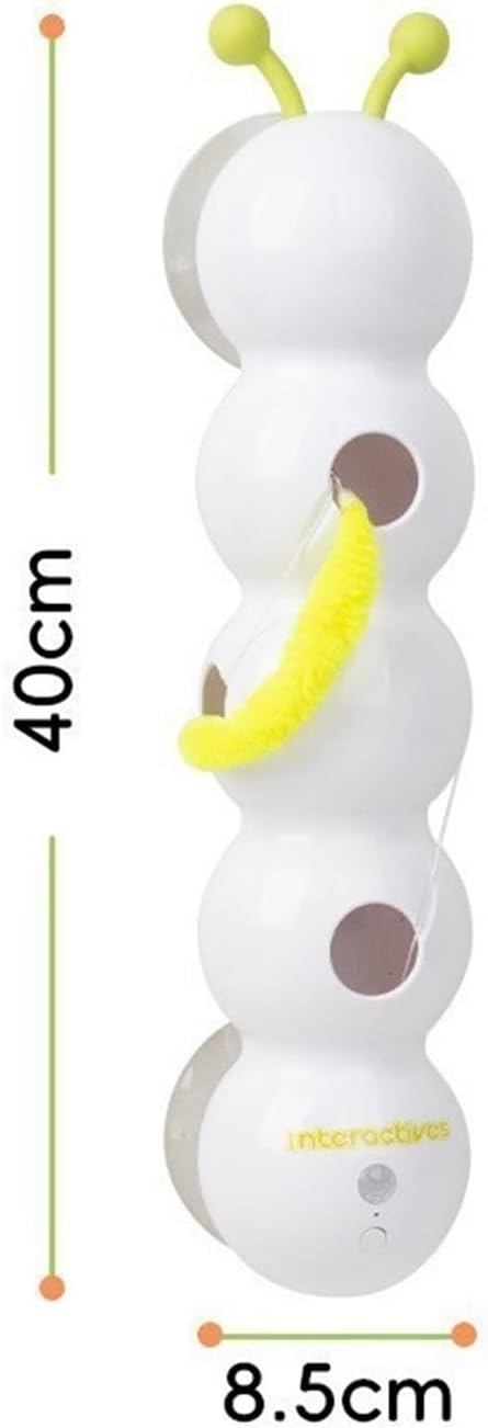 Interactive Cat Teasing Stick with Intelligent Sensing USB Rechargeable Durable Scratch Resistant Caterpillar Design ABS Material Fun Exercise Applicable for Indoor Cats Playtime