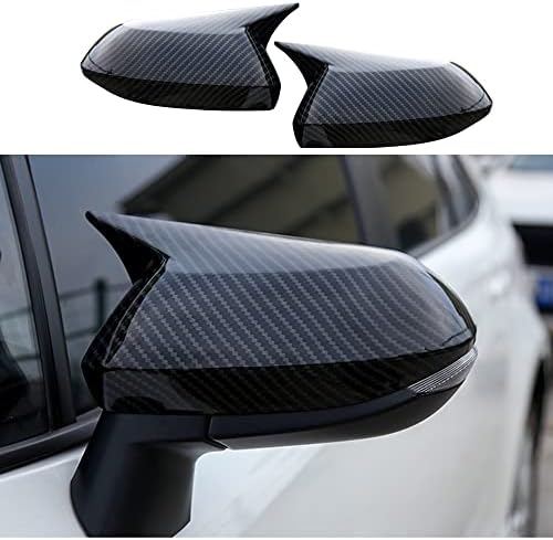 ABS Rearview Mirror Guard Cover Trim Side Door Moulding Shell Auto Exterior Decoration Accessories for Toyota Corolla 2020 2021 2022 2023 2024(Carbon Fiber)