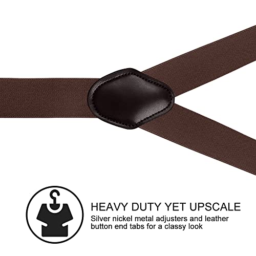 Image of Suspenders for Men, Adjustable Suspenders Gold Clip with Elastic Straps Y-Back Construction Heavy Duty for Work