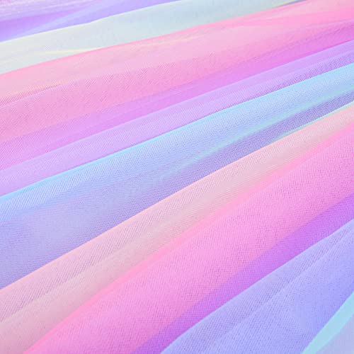 Uhnice Little Girl's Sequin Sleeveless Mesh Rainbow Dress For Wedding Party (7 Years, Purple) #TOP5