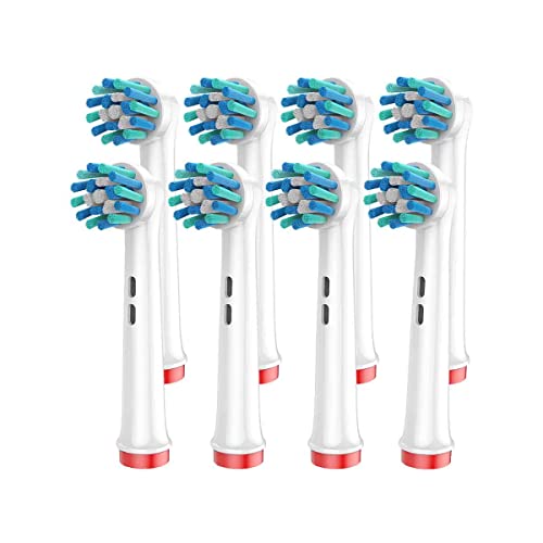 FFYan electric toothbrush head para Oral-B de cerdas en ángulo para una eliminación más profunda de la placa (paquete de 8) Cover
