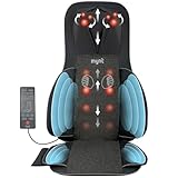 Mynt 3D Shiatsu Neck and Back Massager Cushion, Adjustable Compression Kneading Massage Chair Pad,Full Body Massager for Neck and Back,Shoulder,Thighs Black