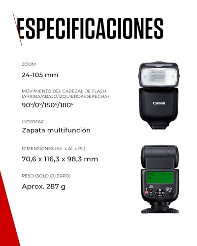 Canon Speedlite EL-10 con E-TTL II, Rango versátil de Potencia de 1/1 a 1/1024, Zapata multifunción, Ligero y Alimentado con Pilas AA. - imagen 7