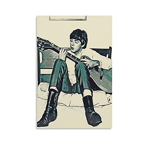 jiandan Paul Mccartney Poster sur toile et décoration murale moderne pour chambre familiale, 20 × 30 cm - Les Beatles, Paul McCartney, John Lennon, RIngo Starr, George Harrison jiandan Paul Mccartney Poster sur toile et décoration murale moderne pour chambre familiale, 20 × 30 cm