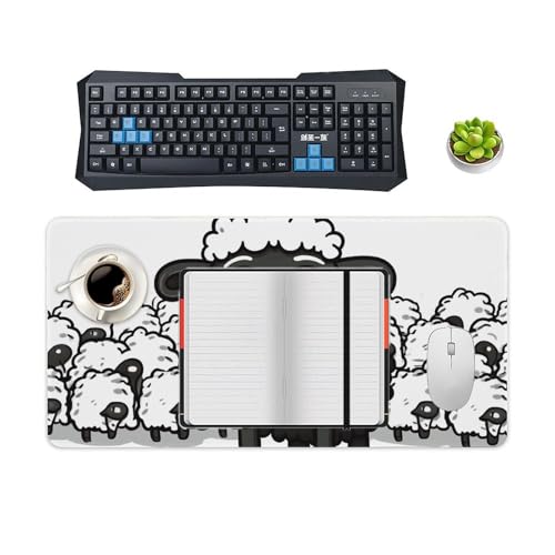 Cartoon Black White Sheep Desk Pad Large Protector miniatura 4