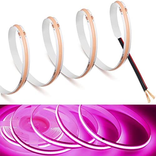 Image of MDee】COB LED Strip Lights Pink 1.64ft /0.5m DC12V Flexible LED Tape Lights CRI 90+ 800LM /m 320LEDs /m for Indoor and Outdoor Decor(Pink1.64ft /0.5m)