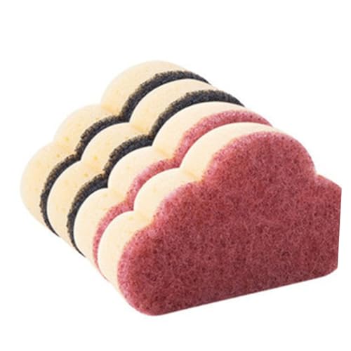 ELAYARD 12 pezzi Spugne Pulizia Cucina Creative Forma di Pratiche e Leggere per Piatti Tazze e Superfici Senza Graffi Rosso