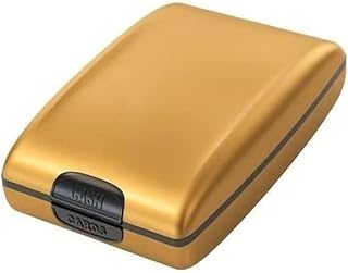 Portefeuille sécurisé RFID pour espèces et cartes, porte-informations en aluminium pour portefeuille RFID, protection de sécurité pour portefeuille en métal bloquant RFID (Jaune)