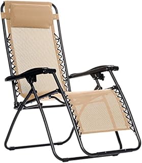 Amazon Basics Outdoor Zero Gravity Lounge Folding Chair, Beige