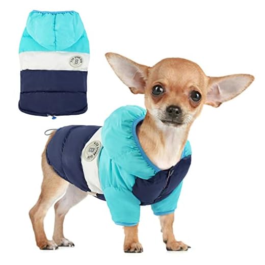 FUAMEY Dog Winter Coat,Puppy Puffer Jacket Warm Padded Pet Snow Vest Cute Windproof Dog Clothes Doggy Warm Waterproof Outdoor Lightweight Small Dog Hoodie,Chihuahua Poodles Yorkshire Pet Apparel