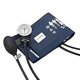 McKesson Manual Blood Pressure Monitor, Inflation Pump and Cuff for Adult Arm - Premium Pocket Aneroid Sphygmomanometer with Carrying Case, Navy, 1 Count