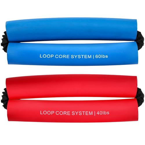 Soulchen 2 Pcs Hip Core System 40 60 Lbs Loop Resistance Bands Glute Workout Bands to Stretch Strengthen Legs Hips Thighs Exercise Equipment for Women Men Adults Red Blue