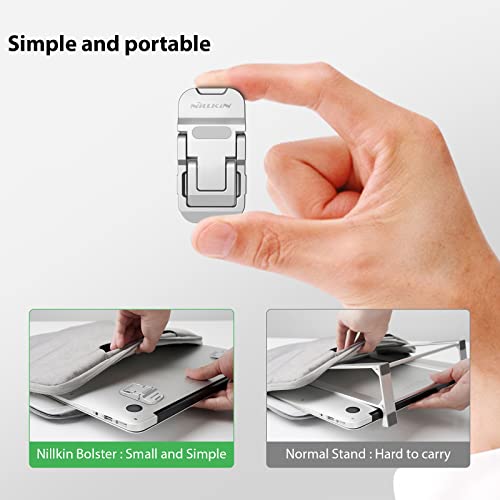 Nillkin 2 mini soporte para portátil para MacBook y portátil, soporte para portátil plegable ajustable con almohadilla de silicona antideslizante para portátil, MacBook/Notebook/Teclado (plata)