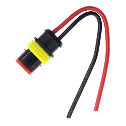 Motoall 5 Kits 2 Pin Way 16 Awg Waterproof Connector Male & Female Socket Plug Pigtail Wire Harness Lead Wiring Loom 1.5Mm Series Terminal Black For Car Truck Boat Motorcycle Scooter Quad Bike Marine #TOP6
