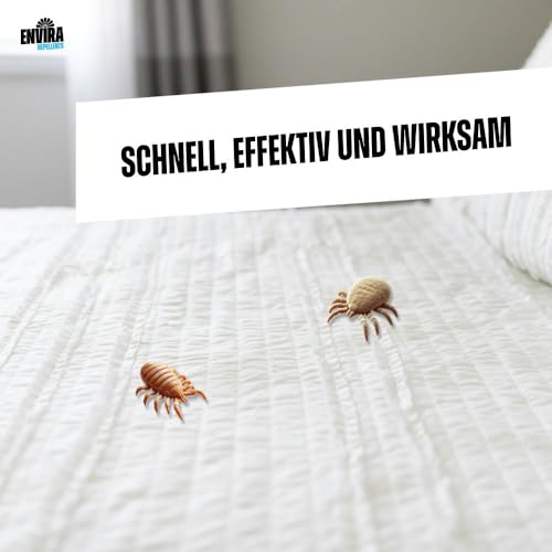 Envira Milben Spray 500 ml + 2 Liter - Effektives Mittel gegen Hausstaubmilben – Langzeitwirkung gegen alle Arten von Milben – Milbenschutz für Matratzen, Bett & Wohnung - Geruchsarm