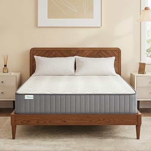 Hybrid Queen Mattress 12 Inch, Made in USA Queen Size Mattresses in a Box, Cooling Gel Memory Foam Colchones with Pocket Coils, Motion Isolation, Pressure Relief, Medium Bed Mattresses, CertiPUR-US