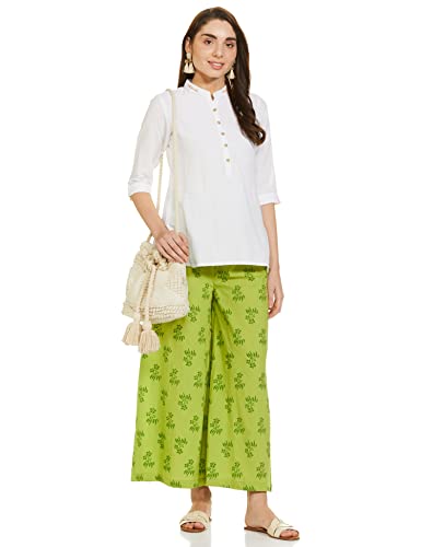 Image of Amazon Brand - Myx Women Relaxed Cotton Flared Palazzo (Available in Plus Sizes)