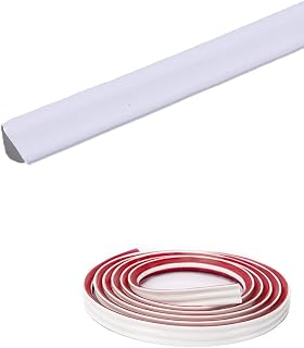 PVC Quadrant Trim,Flexible Laminate Beading Self Adhesive Plastic Wall Corner Edging Strip for Cabinet Countertop Ceiling Floor,Skirting Board,Moulding Trim,Caulk Strip(3M,12mm*9mm)