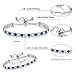 Tennis Bracelets for Women White Gold Plated Diamond AAA+ Cubic Zirconia CZ Dainty Classic Adjustable Slider Bracelet Silver Fashion Jewelry Wedding Gift (White Gold-Bule CZ)