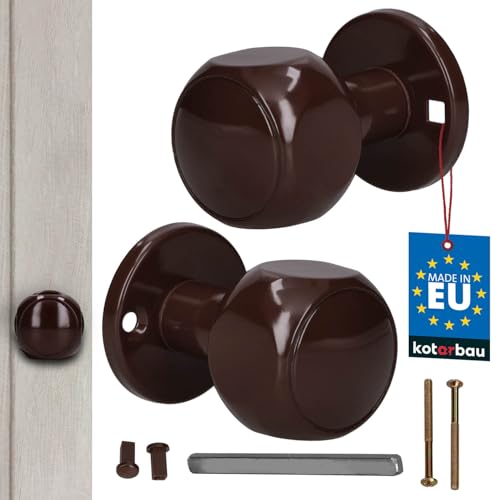 KOTARBAU® Pomello per porta girevole in alluminio marrone, maniglie per porte interne, pomello girevole per porta, pomello per porta esterna, pomello girevole per porta di casa, pomello girevole per