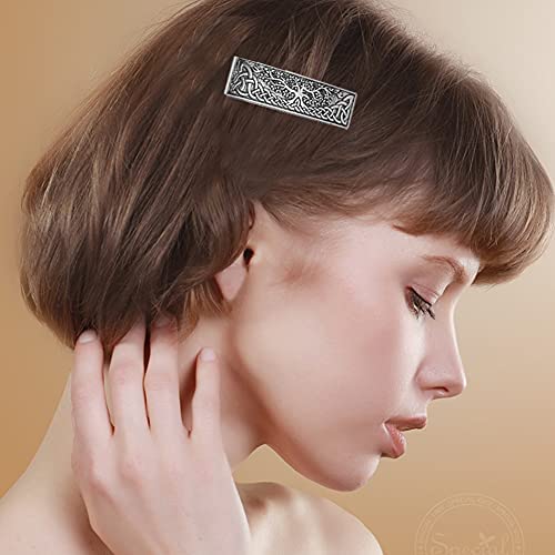 Pasador de pelo nudo celta de metal plateado para mujer de Fishhook 3