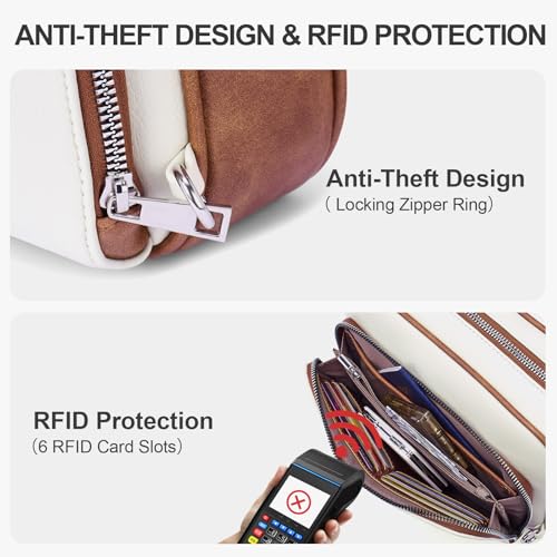 Crossbody Purses for Women Vegan Leather Travel Anti Theft Bags Guitar Strap Shoulder Purse with Built in Wallet4