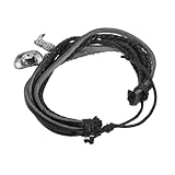 Hemobllo Pulsera de Cuero para Hombres Estilo Pulsera Trenzada de Múltiples con Charms de Sombrero y Bota Accesorio Resistente al Desgaste para Fiestas Temáticas y Regalos Especiales