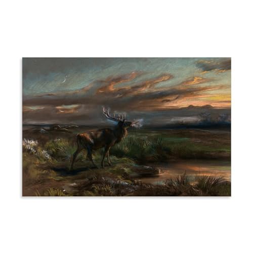 Toile cerf Rosa Bonheur haute définition, réalisme artistique 1890 pour salon