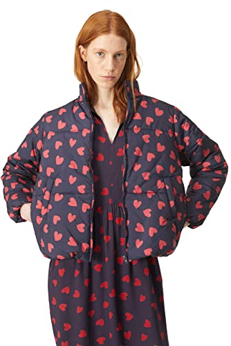 Bomber matelassé avec imprimé cœur original style graphique bleu et rouge taille 42
