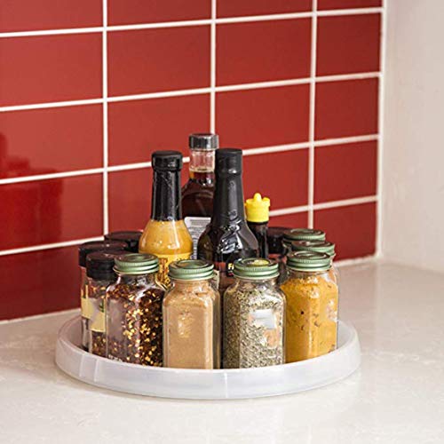 Conjunto de despensa de armário Lazy Susan toca-discos, forro antiderrapante, bandeja de armazenamen