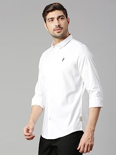 Image of Thomas Scott Men's Cricket Club Collection Classic Regular Fit Twill Shirt | 100% Cotton Long Sleeve Solid Shirt with Button Down Collar (Available in Plus Size)