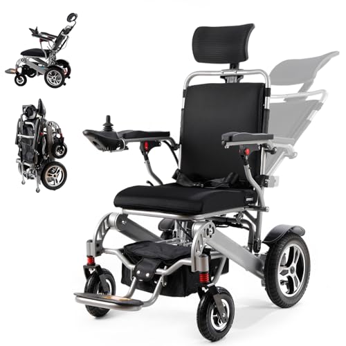 Reclining Electric Wheelchair for Adults Foldable Power Motorized Wheelchair Reclining