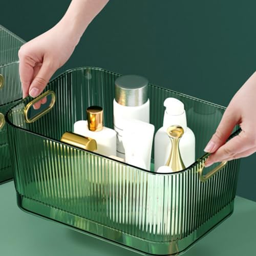 Cesta de almacenamiento acrílica verde de diseño minimalista L 3
