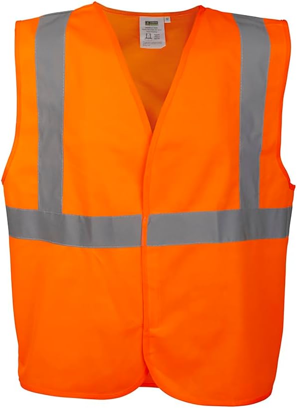 Cordova V220 Type R Class II Orange Solid Fabric Vest Hook & Loop Closure Silver Reflective Tape