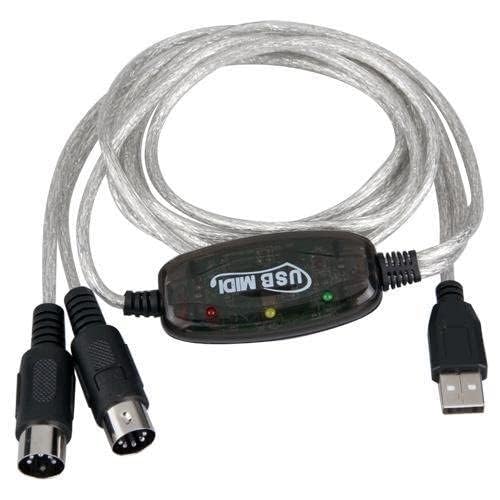 VOOCME USB Midi Cable Lead Adaptor for Musical Keyboard to PC Laptop-USB to MIDI KEYBOARD PC INTERFACE CONVERTER CABLE - BLACK-image-3