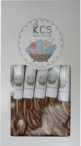 Image of KCS Big skeins of 25 Meters Size 25 Color Variegated Cross Stitch Stranded Threads,6 skeins,4140
