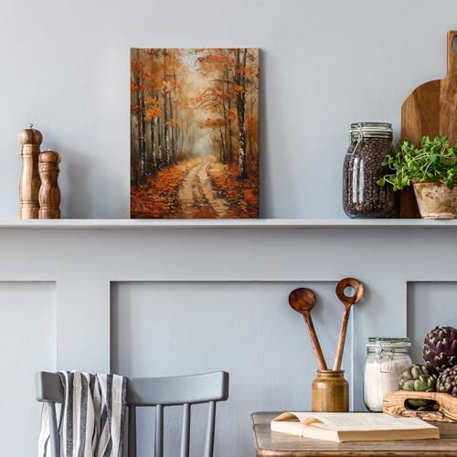 Phamte 430 Fall Vintage Landscape Wall Art Decor Canvas, Fall Autumn Vintage Rustic Moody Pictures Wall Decor Decorations Art thumb #5