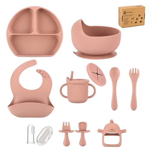 Image of SnugBug Baby Led Weaning Supplies: Silicone Baby Spoons | Sippy Cup | Suction Plates | Baby Bowl | Baby Bib | Teething Toy