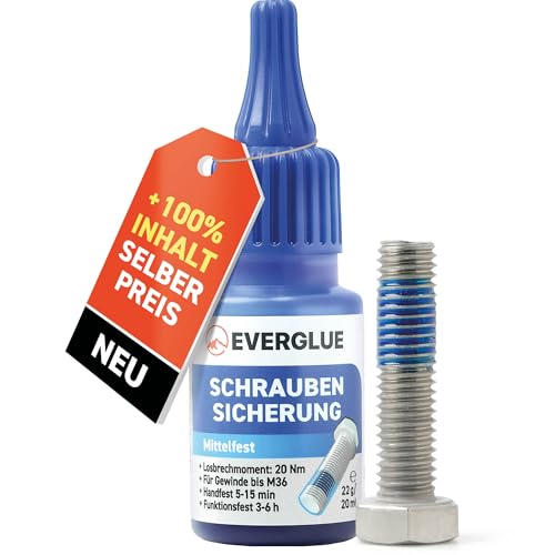 Everglue Schraubensicherung anaerob mittelfest normal demontierbar bis M36-Gewinde 22g Dosierflasche
