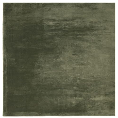 vidaXL Alfombra Pelo Corto Suave Lavable HUARTE Verde Bosque 120x120cm