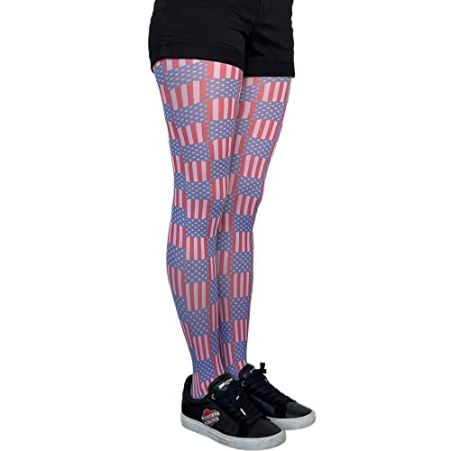American Flag Patterned Tights For Women3