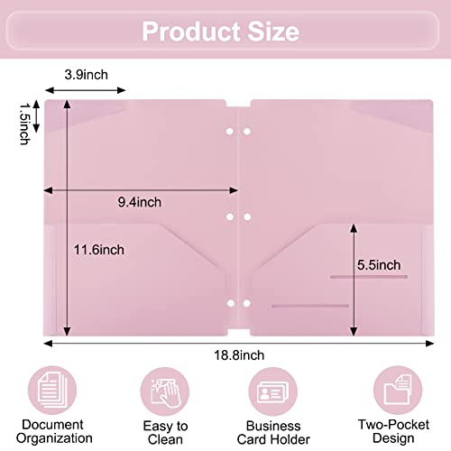 Eoout 6Pcs Folders With Pockets 3 Hole Punched Heavy Duty Binder Folder With Pockets And Holes For School Students Teachers #TOP1