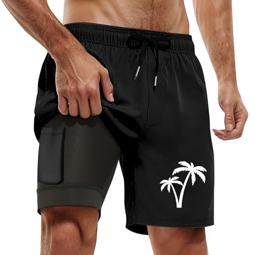 Fxbar Men's Swim Trunks 5 inch Quick Dry Board Shorts with Zipper Pockets Mesh Lining Bathing Suit Beach Shorts2