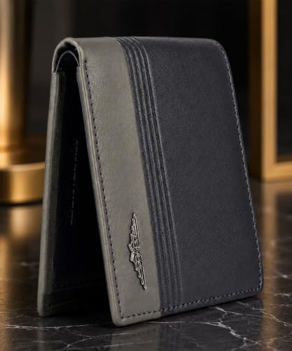 Image of Police Men's Genuine Leather Bifold Wallet with Coin Pocket | 4 Card Slots | Slim Wallet| 2 slip in pockets |Gift box packaging