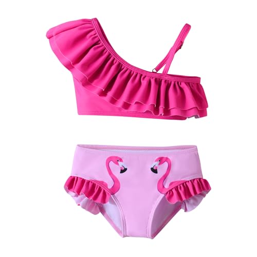Image of DXTON Girls Summer Swimsuit Beach Sport One Pieces Ruffled Tankini Cartoon Bathing Suit Swimwear
