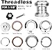 WFS NV.37 1-1/8 Inch Threadless Bike Headset Set for Threadless Steerer Forks and 34mm Head Tube - CNC Aluminum Alloy, Sealed Bearings for Mountain Bike, Road Bikes, MTB and BMX, Silver