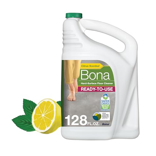 Bona Multi-Surface Floor Cleaner Refill - 128 fl oz - Lemon Mint - Residue-Free Floor Cleaning...