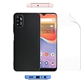 jioeuinly Case Compatible for ZTE ZMax 11 Z6251 Case Consumer Cellular ZMax 11 Phone Case Cover + Film Soft TPU Screen Protector Black